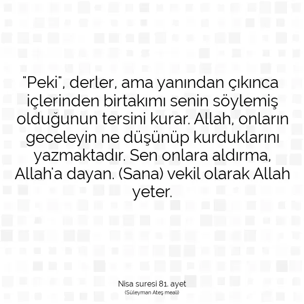 Ayetbul | Kuran Mealleri | Quran | Nisa suresi 81. ayet