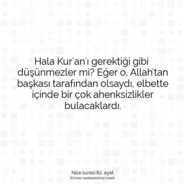 Ayetbul | Kuran Mealleri | Quran | Nisa suresi 82. ayet