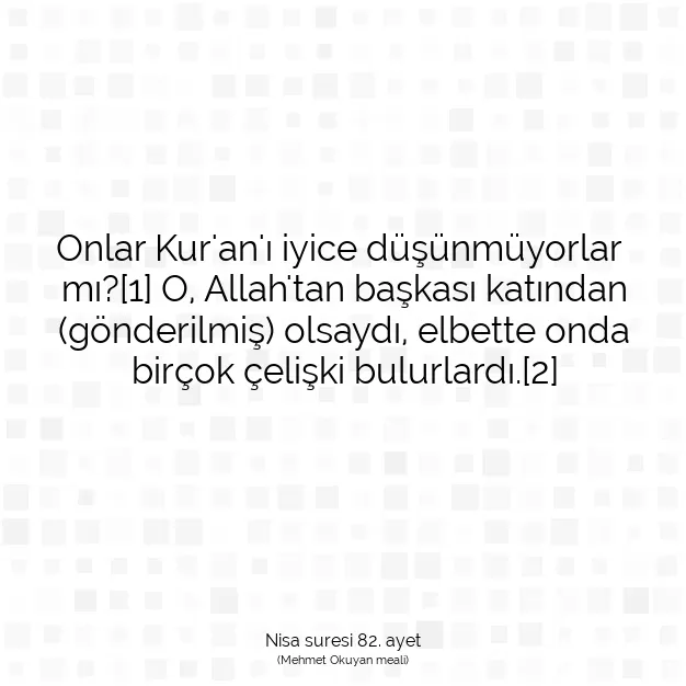 Ayetbul | Kuran Mealleri | Quran | Nisa suresi 82. ayet