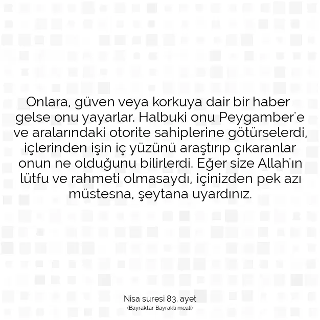 Ayetbul | Kuran Mealleri | Quran | Nisa suresi 83. ayet