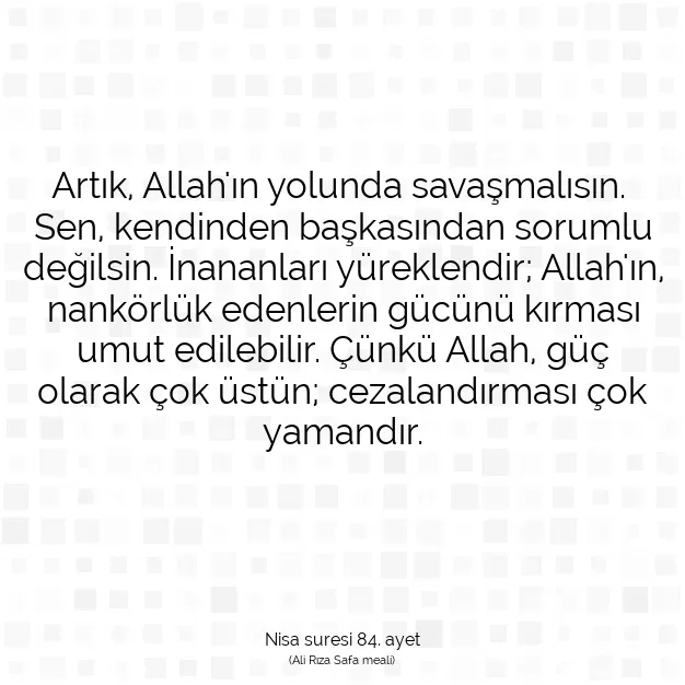 Ayetbul | Kuran Mealleri | Quran | Nisa suresi 84. ayet