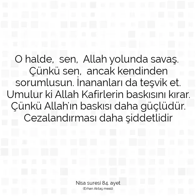 Ayetbul | Kuran Mealleri | Quran | Nisa suresi 84. ayet