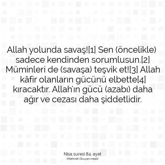 Ayetbul | Kuran Mealleri | Quran | Nisa suresi 84. ayet