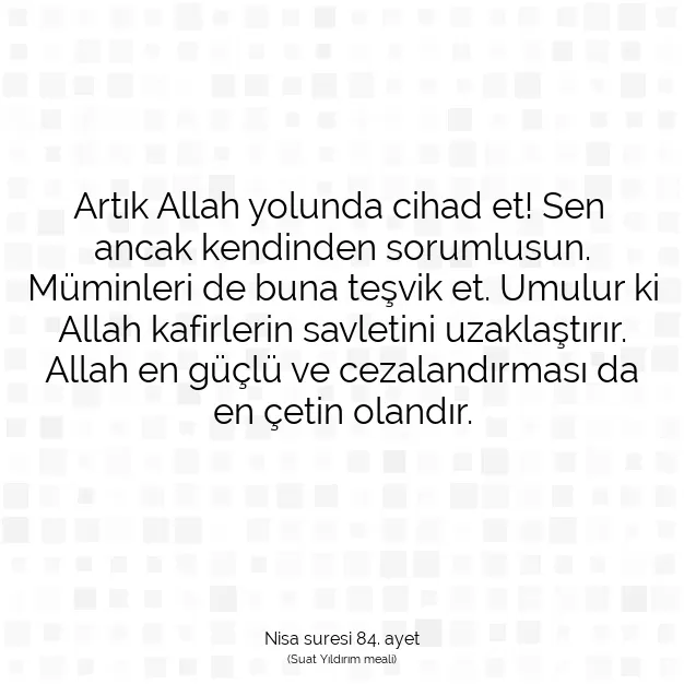 Ayetbul | Kuran Mealleri | Quran | Nisa suresi 84. ayet