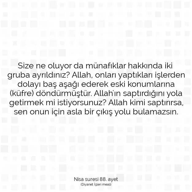 Ayetbul | Kuran Mealleri | Quran | Nisa suresi 88. ayet