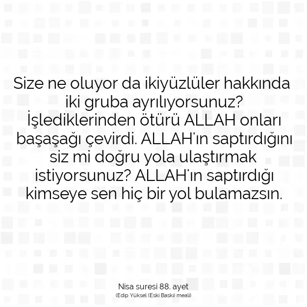 Ayetbul | Kuran Mealleri | Quran | Nisa suresi 88. ayet