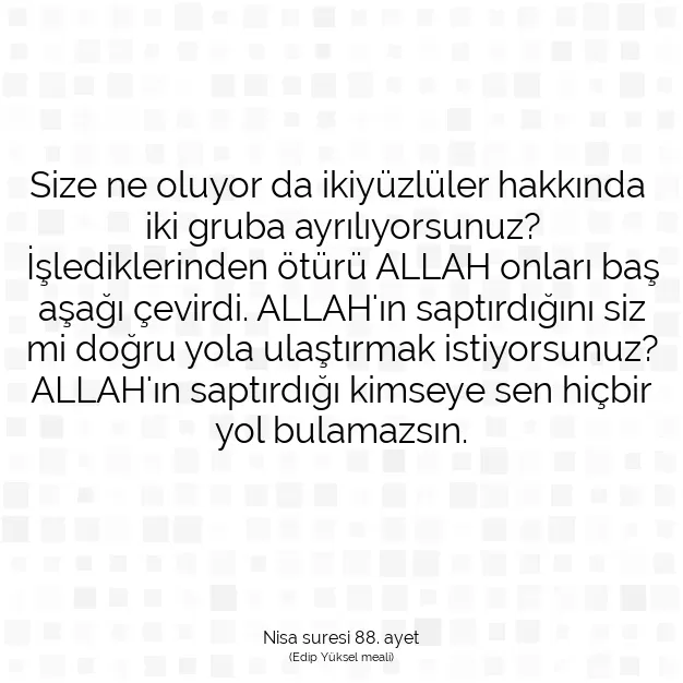 Ayetbul | Kuran Mealleri | Quran | Nisa suresi 88. ayet