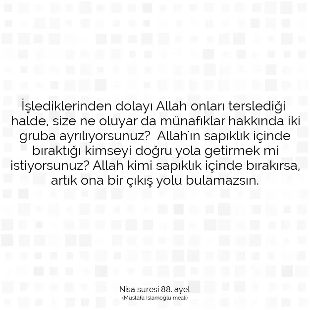 Ayetbul | Kuran Mealleri | Quran | Nisa suresi 88. ayet