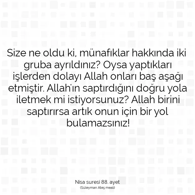 Ayetbul | Kuran Mealleri | Quran | Nisa suresi 88. ayet