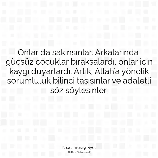 Ayetbul | Kuran Mealleri | Quran | Nisa suresi 9. ayet