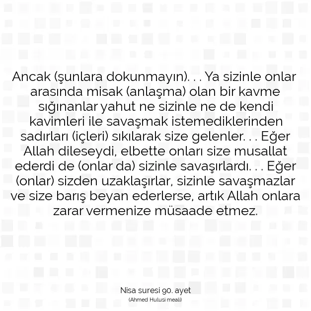 Ayetbul | Kuran Mealleri | Quran | Nisa suresi 90. ayet