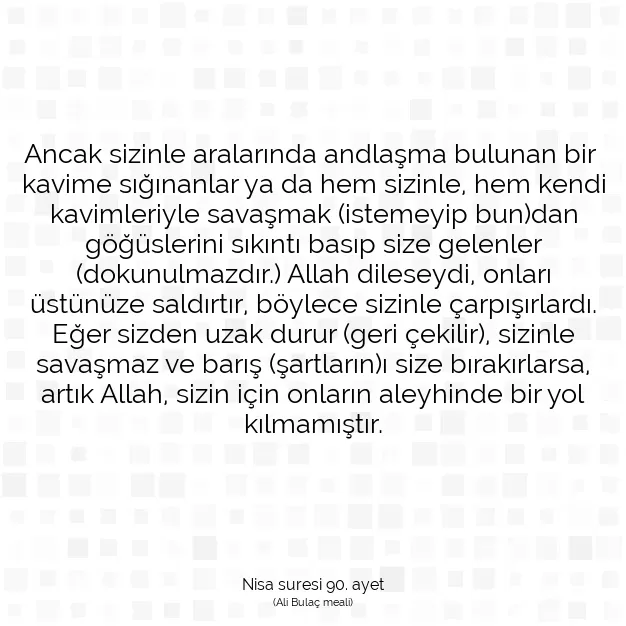 Ayetbul | Kuran Mealleri | Quran | Nisa suresi 90. ayet