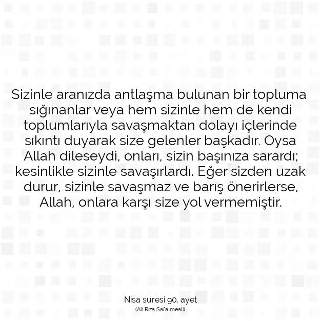 Ayetbul | Kuran Mealleri | Quran | Nisa suresi 90. ayet