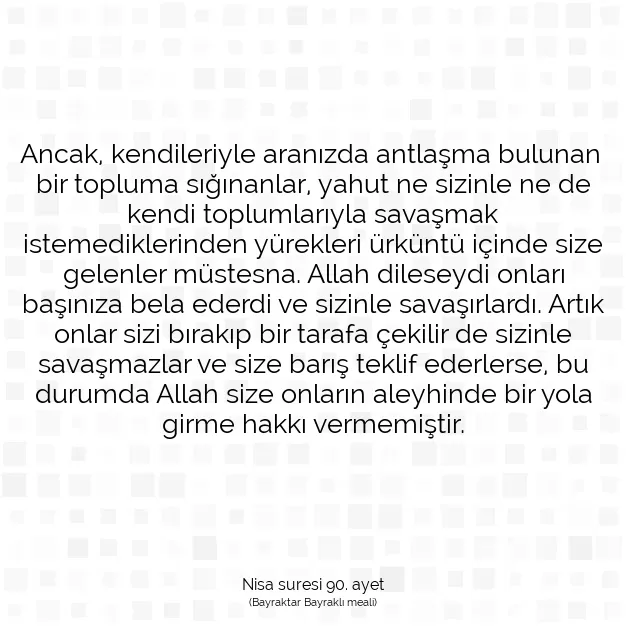 Ayetbul | Kuran Mealleri | Quran | Nisa suresi 90. ayet