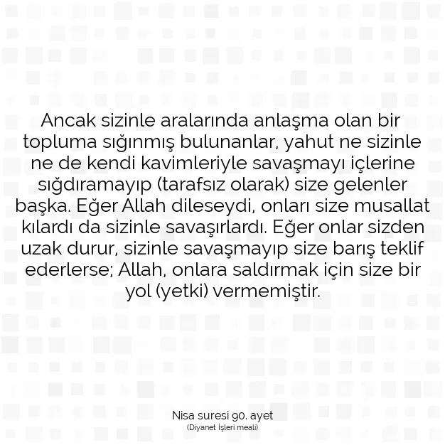 Ayetbul | Kuran Mealleri | Quran | Nisa suresi 90. ayet