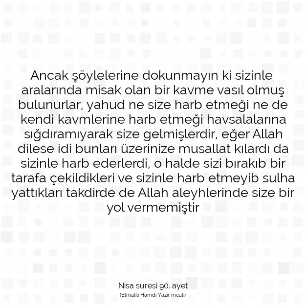 Ayetbul | Kuran Mealleri | Quran | Nisa suresi 90. ayet