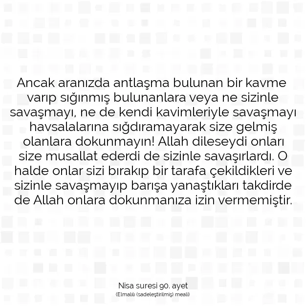 Ayetbul | Kuran Mealleri | Quran | Nisa suresi 90. ayet