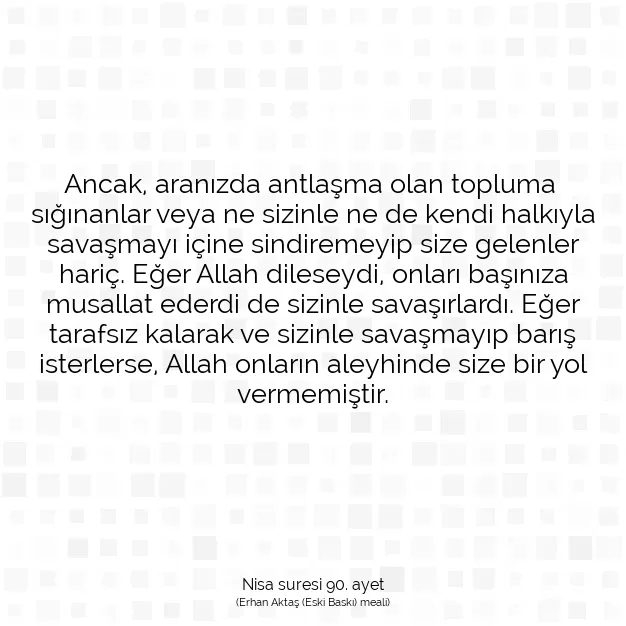 Ayetbul | Kuran Mealleri | Quran | Nisa suresi 90. ayet