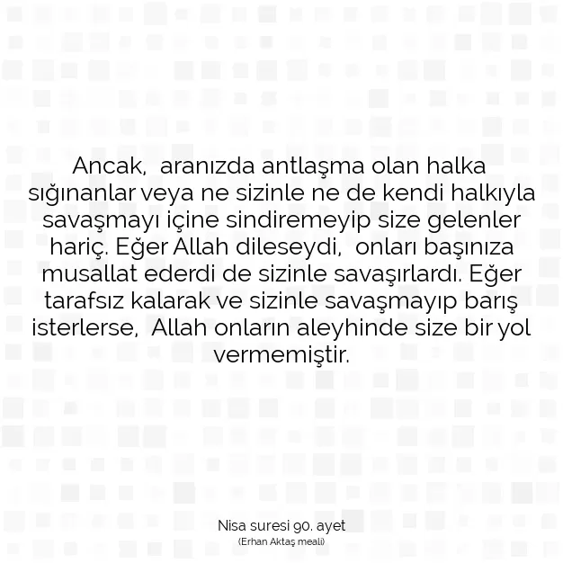 Ayetbul | Kuran Mealleri | Quran | Nisa suresi 90. ayet