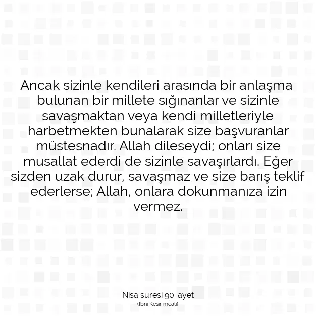 Ayetbul | Kuran Mealleri | Quran | Nisa suresi 90. ayet