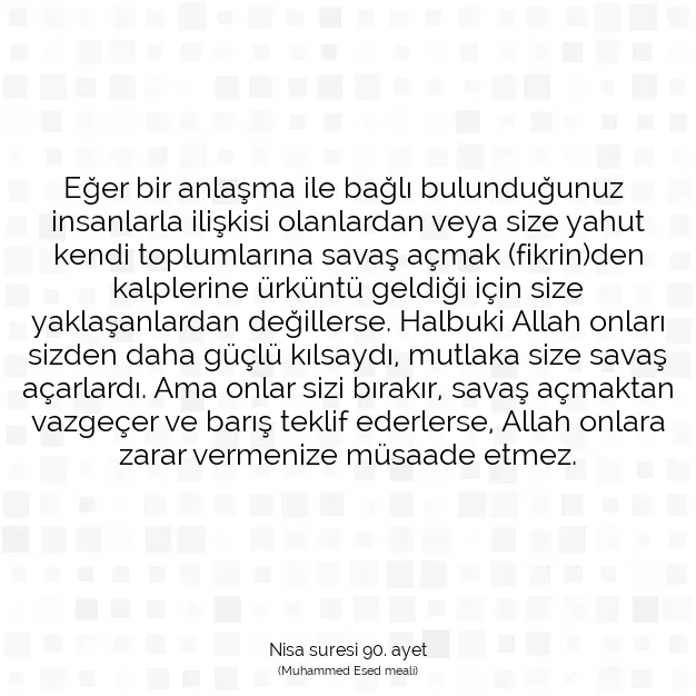 Ayetbul | Kuran Mealleri | Quran | Nisa suresi 90. ayet