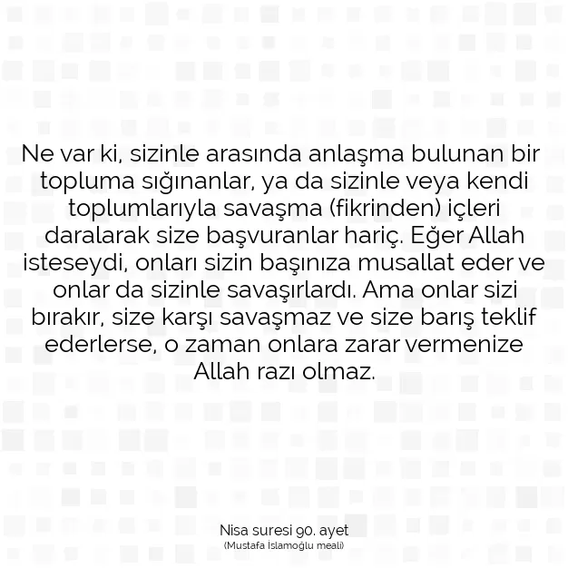 Ayetbul | Kuran Mealleri | Quran | Nisa suresi 90. ayet