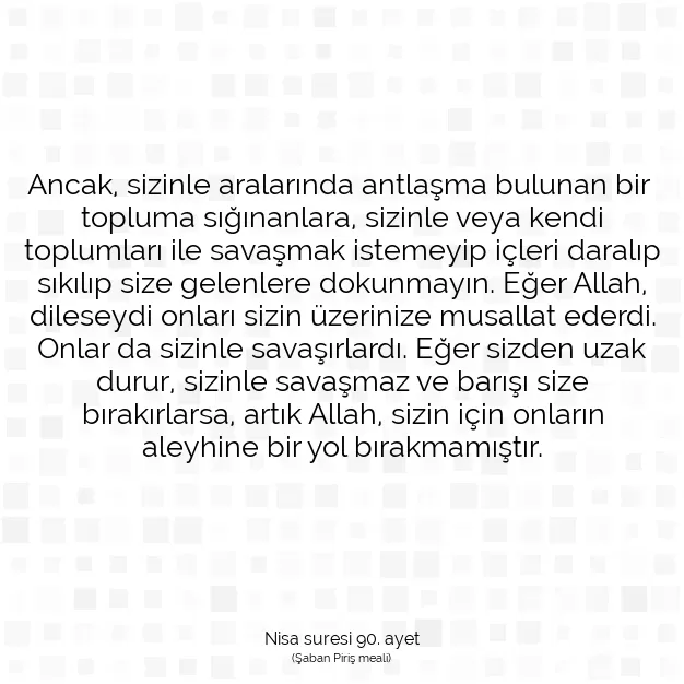 Ayetbul | Kuran Mealleri | Quran | Nisa suresi 90. ayet