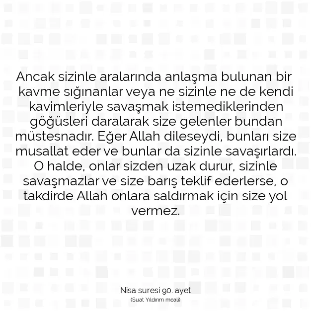 Ayetbul | Kuran Mealleri | Quran | Nisa suresi 90. ayet