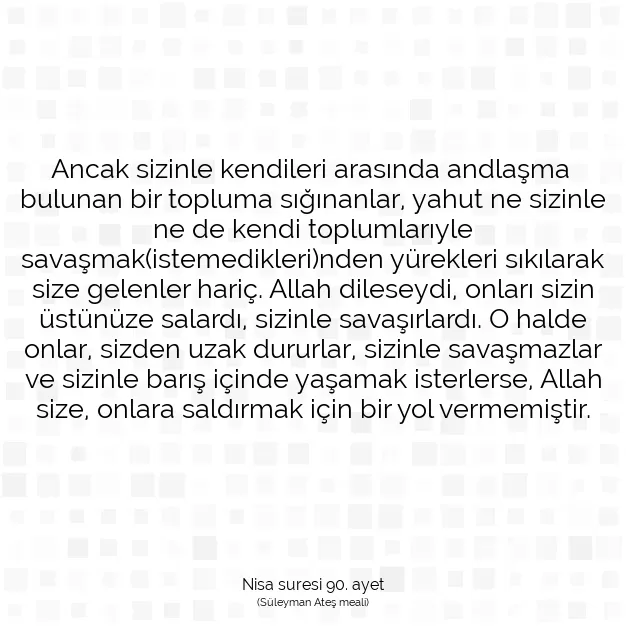 Ayetbul | Kuran Mealleri | Quran | Nisa suresi 90. ayet