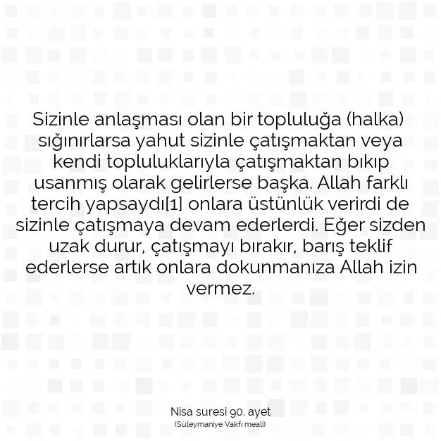 Ayetbul | Kuran Mealleri | Quran | Nisa suresi 90. ayet