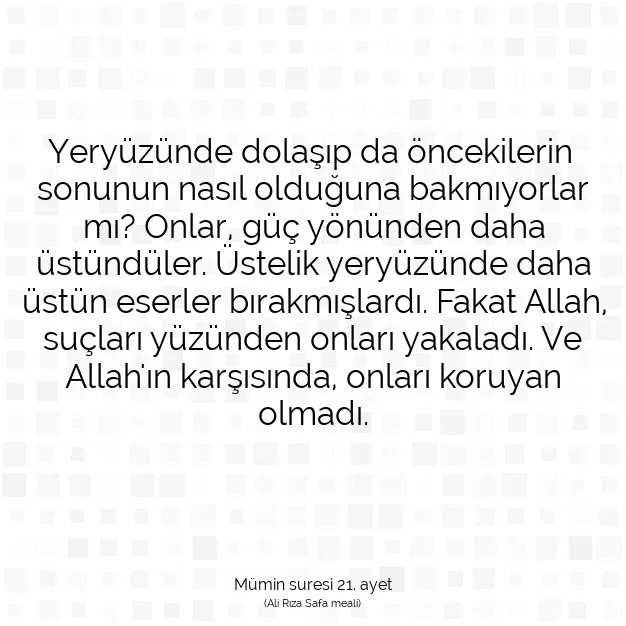 Ayetbul | Kuran Mealleri | Quran | Mümin suresi 21. ayet