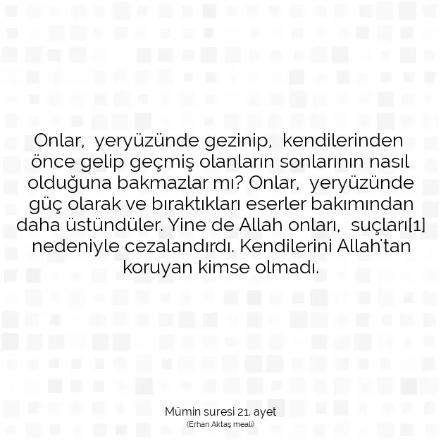 Ayetbul | Kuran Mealleri | Quran | Mümin suresi 21. ayet