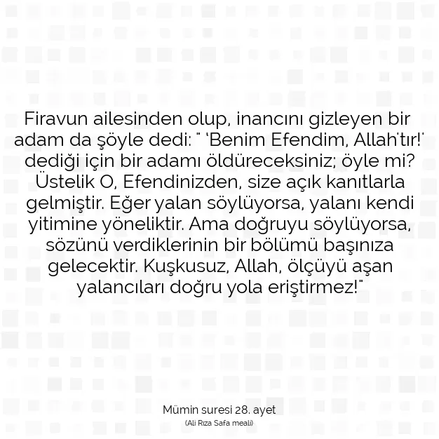 Ayetbul | Kuran Mealleri | Quran | Mümin suresi 28. ayet