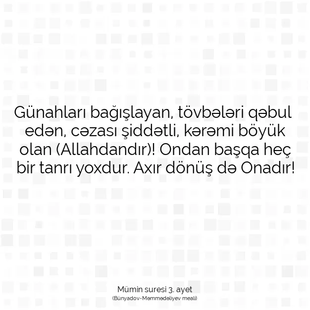 Ayetbul | Kuran Mealleri | Quran | Mümin suresi 3. ayet