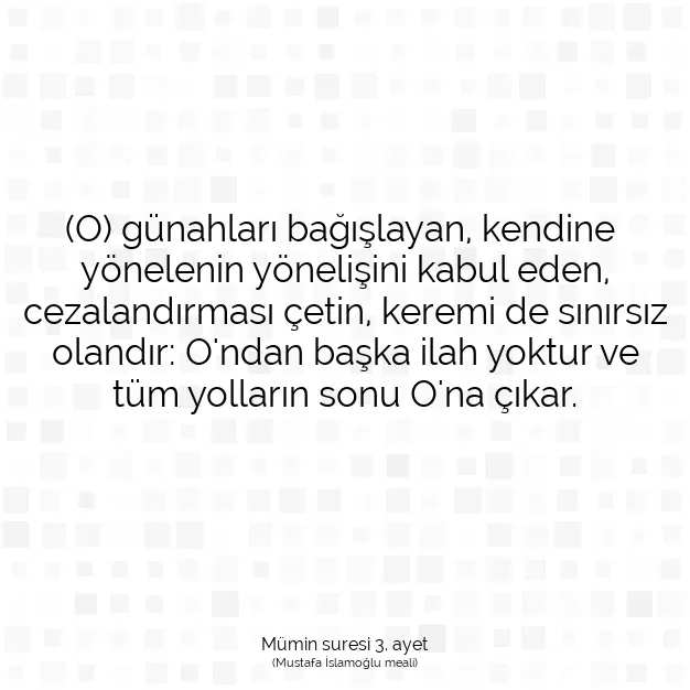 Ayetbul | Kuran Mealleri | Quran | Mümin suresi 3. ayet