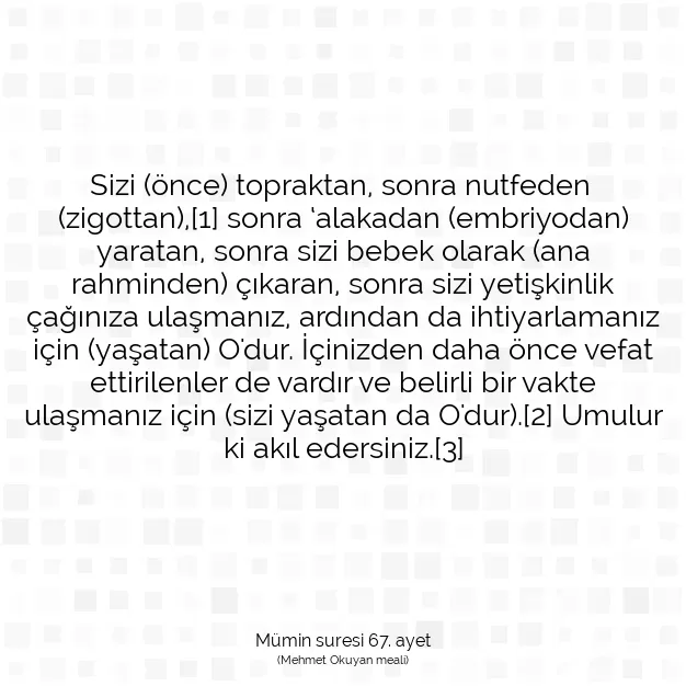 Ayetbul | Kuran Mealleri | Quran | Mümin suresi 67. ayet