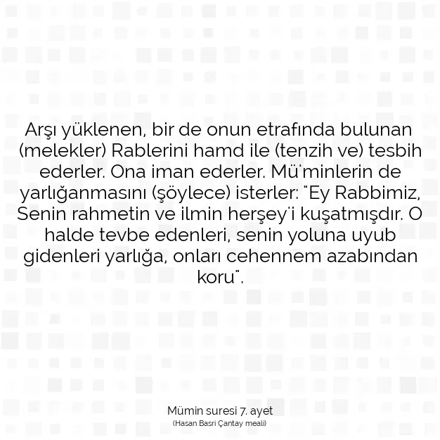 Ayetbul | Kuran Mealleri | Quran | Mümin suresi 7. ayet