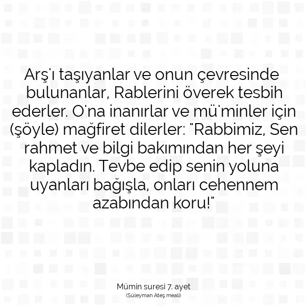 Ayetbul | Kuran Mealleri | Quran | Mümin suresi 7. ayet