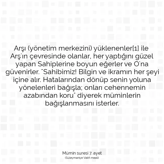 Ayetbul | Kuran Mealleri | Quran | Mümin suresi 7. ayet