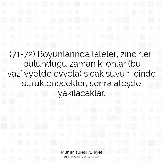 Ayetbul | Kuran Mealleri | Quran | Mümin suresi 71. ayet