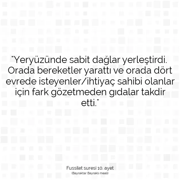 Ayetbul | Kuran Mealleri | Quran | Fussilet suresi 10. ayet