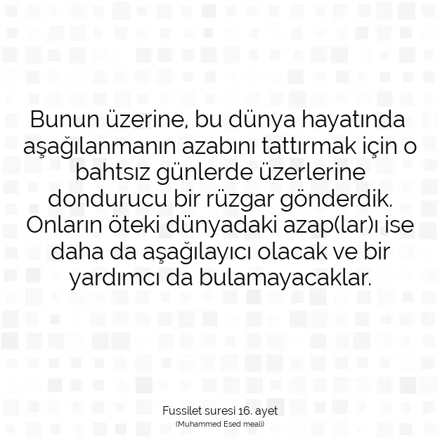 Ayetbul | Kuran Mealleri | Quran | Fussilet suresi 16. ayet