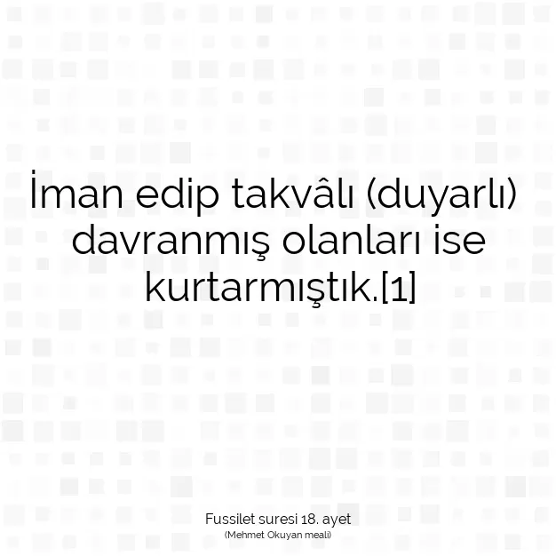 Ayetbul | Kuran Mealleri | Quran | Fussilet suresi 18. ayet