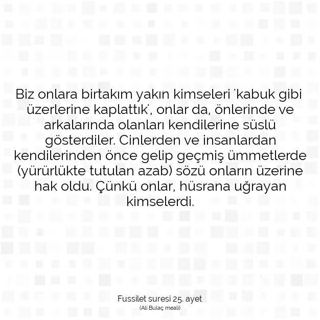 Ayetbul | Kuran Mealleri | Quran | Fussilet suresi 25. ayet