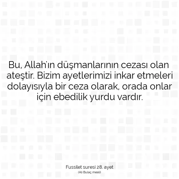 Ayetbul | Kuran Mealleri | Quran | Fussilet suresi 28. ayet