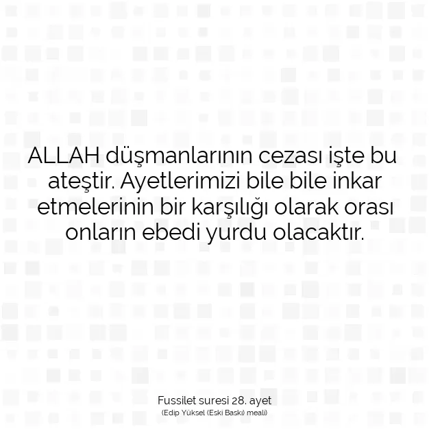 Ayetbul | Kuran Mealleri | Quran | Fussilet suresi 28. ayet