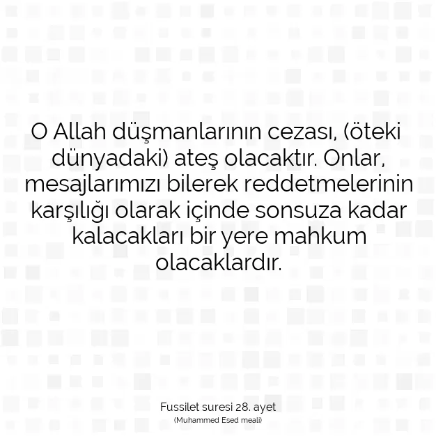 Ayetbul | Kuran Mealleri | Quran | Fussilet suresi 28. ayet