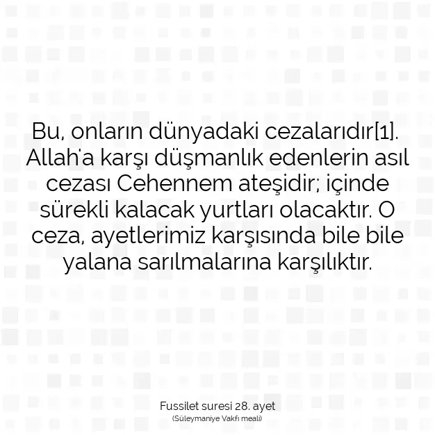 Ayetbul | Kuran Mealleri | Quran | Fussilet suresi 28. ayet