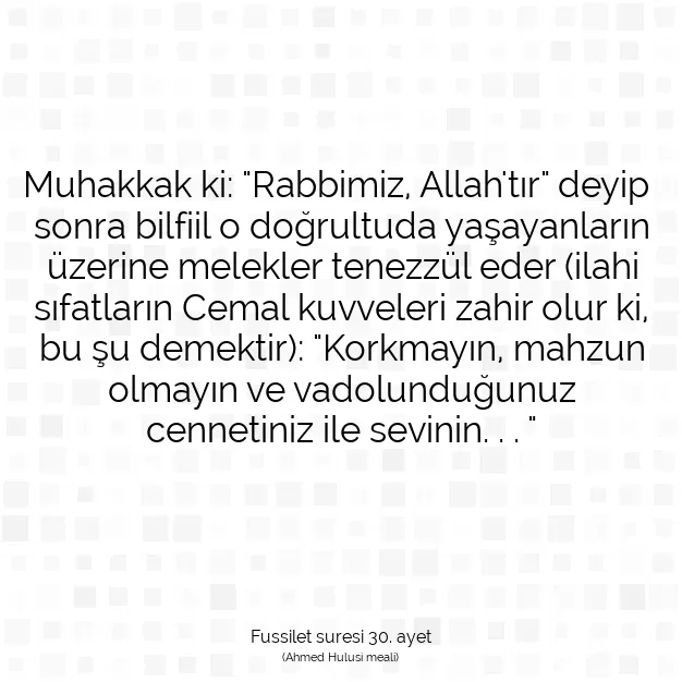 Ayetbul | Kuran Mealleri | Quran | Fussilet suresi 30. ayet