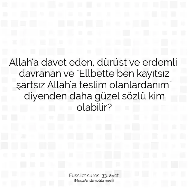 Ayetbul | Kuran Mealleri | Quran | Fussilet suresi 33. ayet